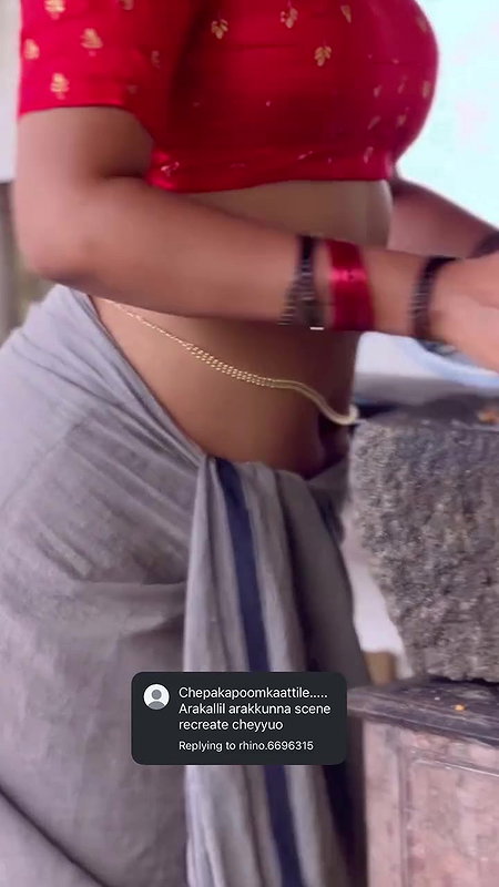 purpleycon sexy tempting boobs,navel in red blouse 22