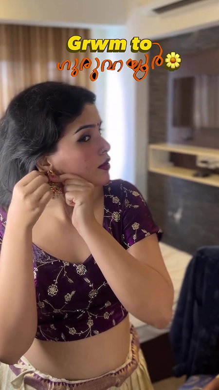 beautiful malayali girl sexy deep navel in vishu kerala costume 22