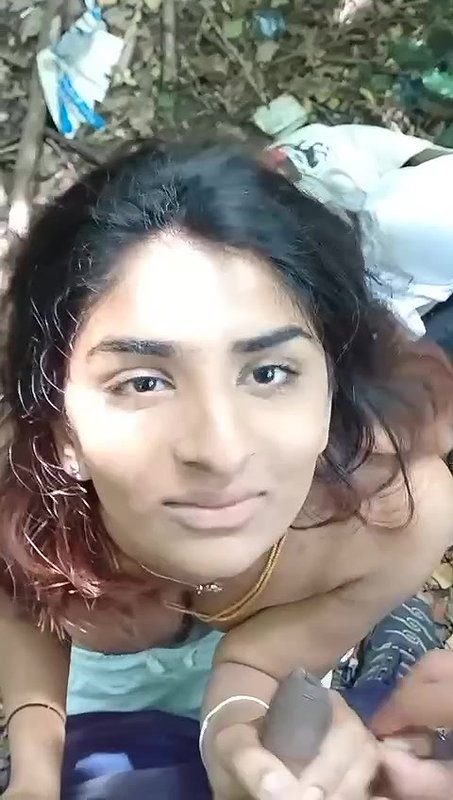 Cute GF BJ to lover in Outdoor Park 22