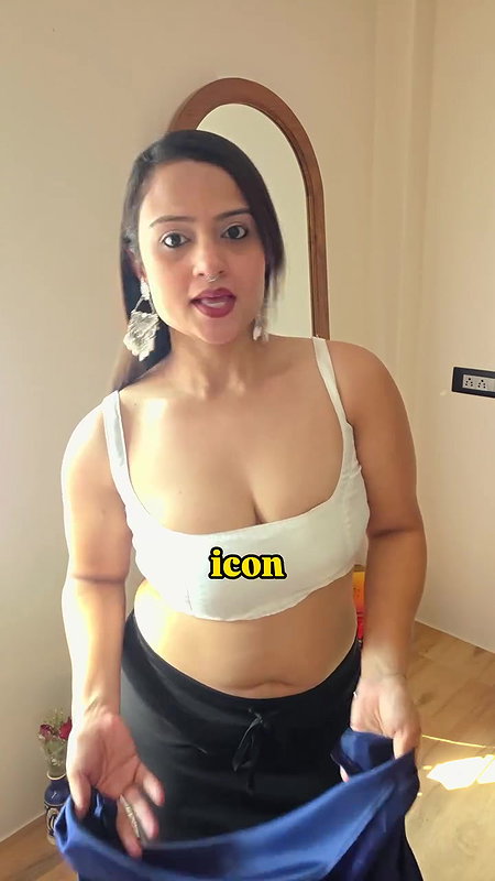 fleshy desi belly dancer in white top and midy 22