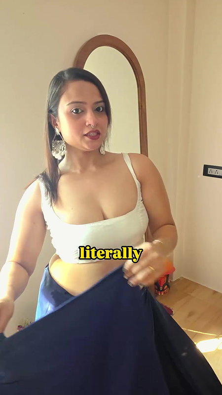 fleshy desi belly dancer in white top and midy 22
