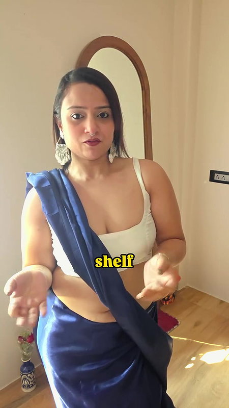 fleshy desi belly dancer in white top and midy 22