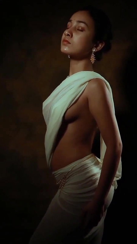 Sexy Hot Dusky Model Topless Saree Shoot 22