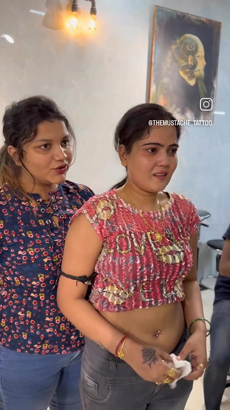 cute chubby girl crying while navel piercing 22