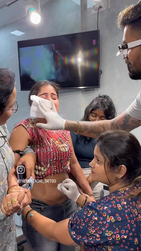cute chubby girl crying while navel piercing 22