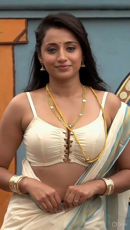 Trisha adjusting saree wantedly to reveal and tempt 27
