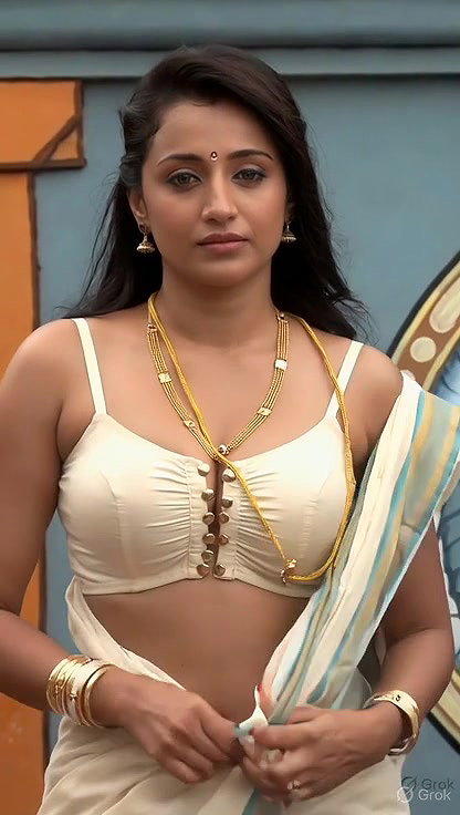 Trisha adjusting saree wantedly to reveal and tempt 27