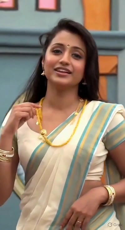 Trisha adjusting saree wantedly to reveal and tempt 251