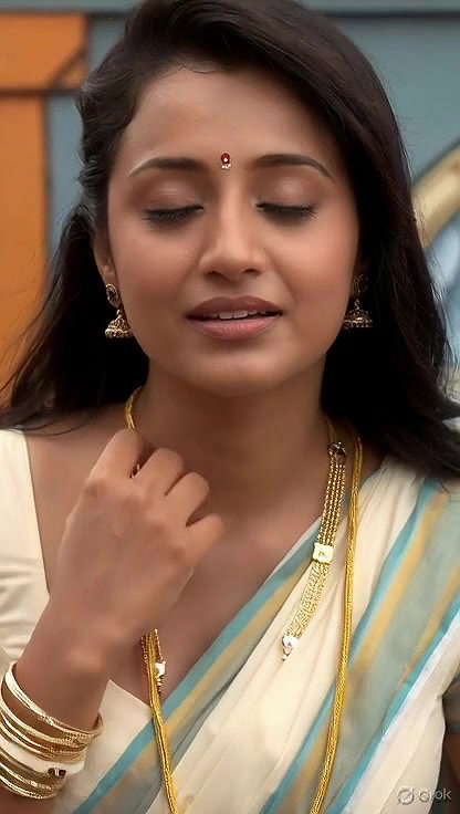 Trisha adjusting saree wantedly to reveal and tempt 266