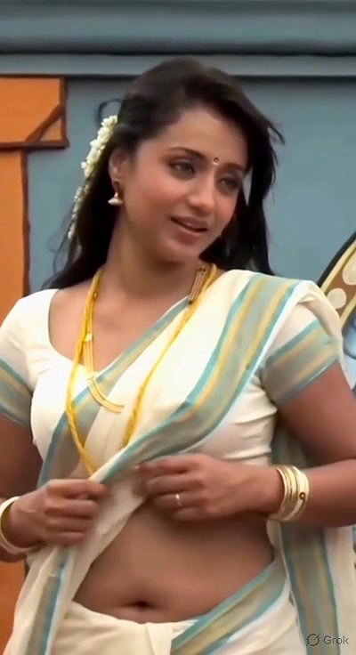 Trisha adjusting saree wantedly to reveal and tempt 24