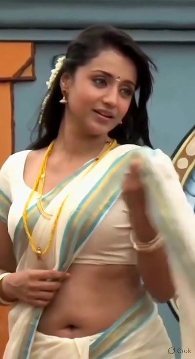 Trisha adjusting saree wantedly to reveal and tempt 24