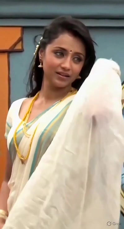 Trisha adjusting saree wantedly to reveal and tempt 24