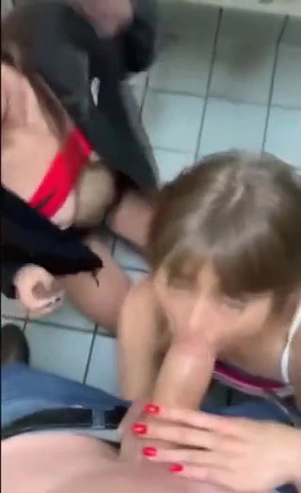 Watch me getting my dick sucked off by two cute girls