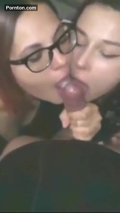 Cock hungry sluts drop on their knees to suck a large dick in POV