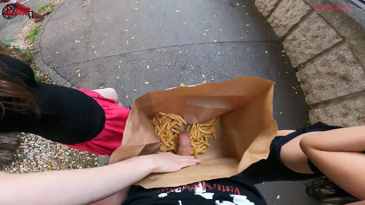 Dude is willing to hide his cock in a McDonalds bag and its fucking disgusting