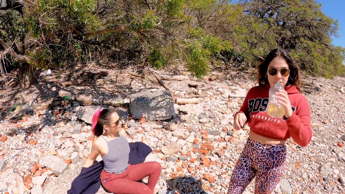 harming chick April BigAss showing her assets in a public park like a thot