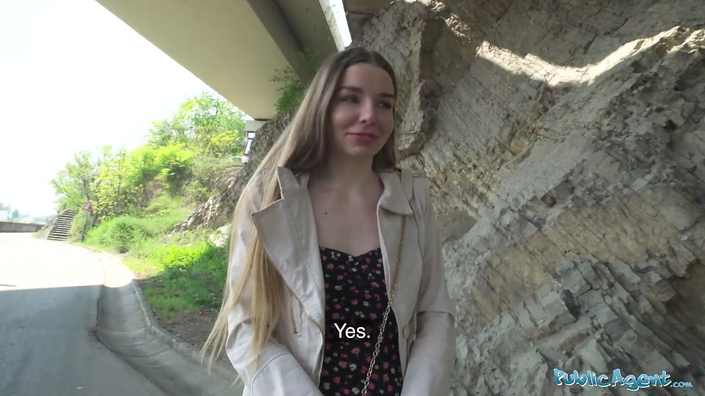 – Cute young long haired Ukrainian talked into having sex with a stranger outdoors