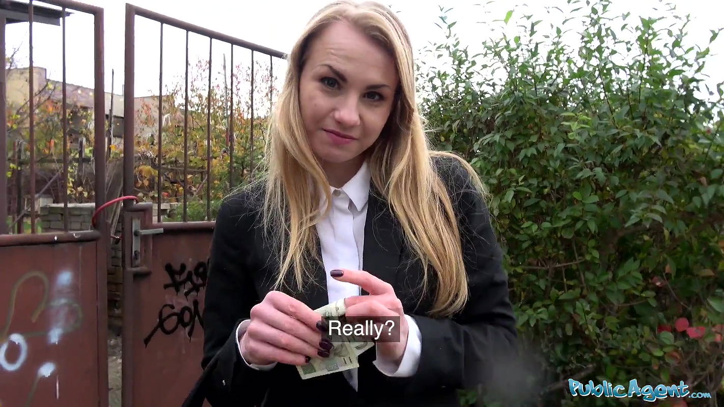 Cute Blonde Russian babe fucked through tights at roadside