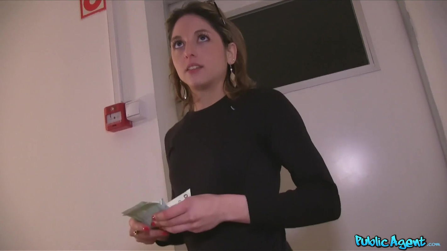 French Babe in Glasses Fucked on a Public Stairwell