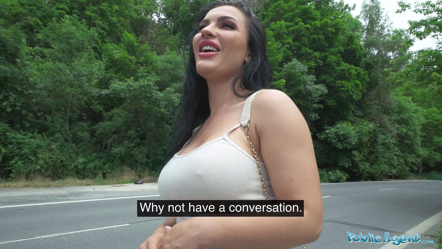 hitch-hiker with fabulous big boobs fucking a big dick