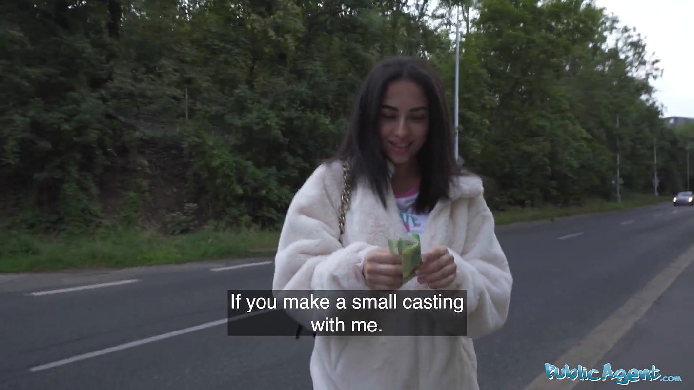 petite British Brunette Sucks and Fucks after Nearly Getting Run Over by a Runaway Taxi