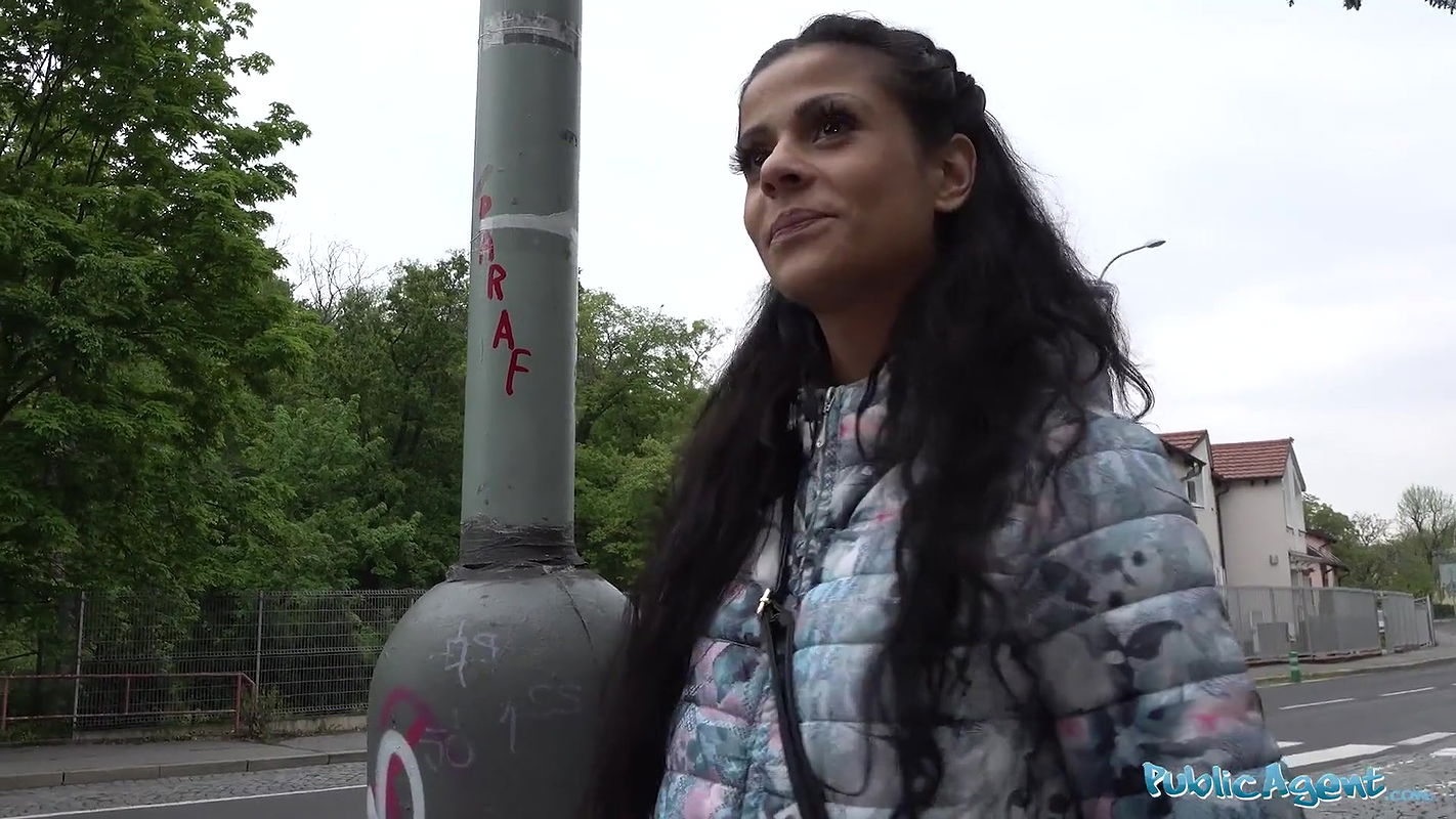 Sexy tiny brunette Sandra Soul fucked in public