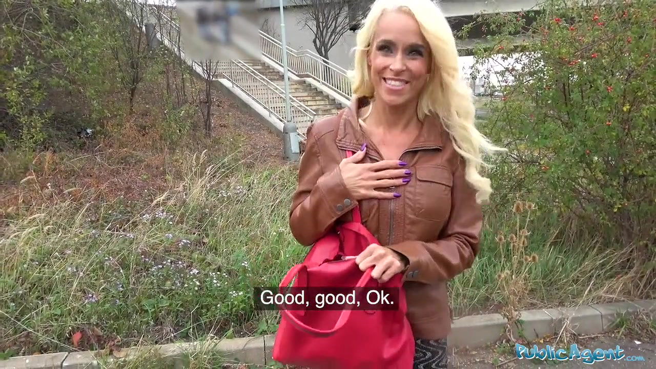 Tattooed busty German blonde MILF fucked hard against a tree