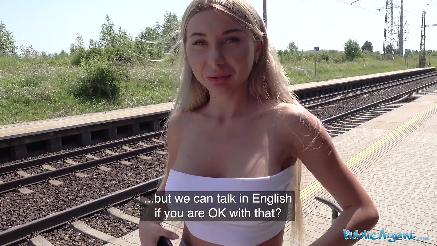 Train station public sex with beautiful woman