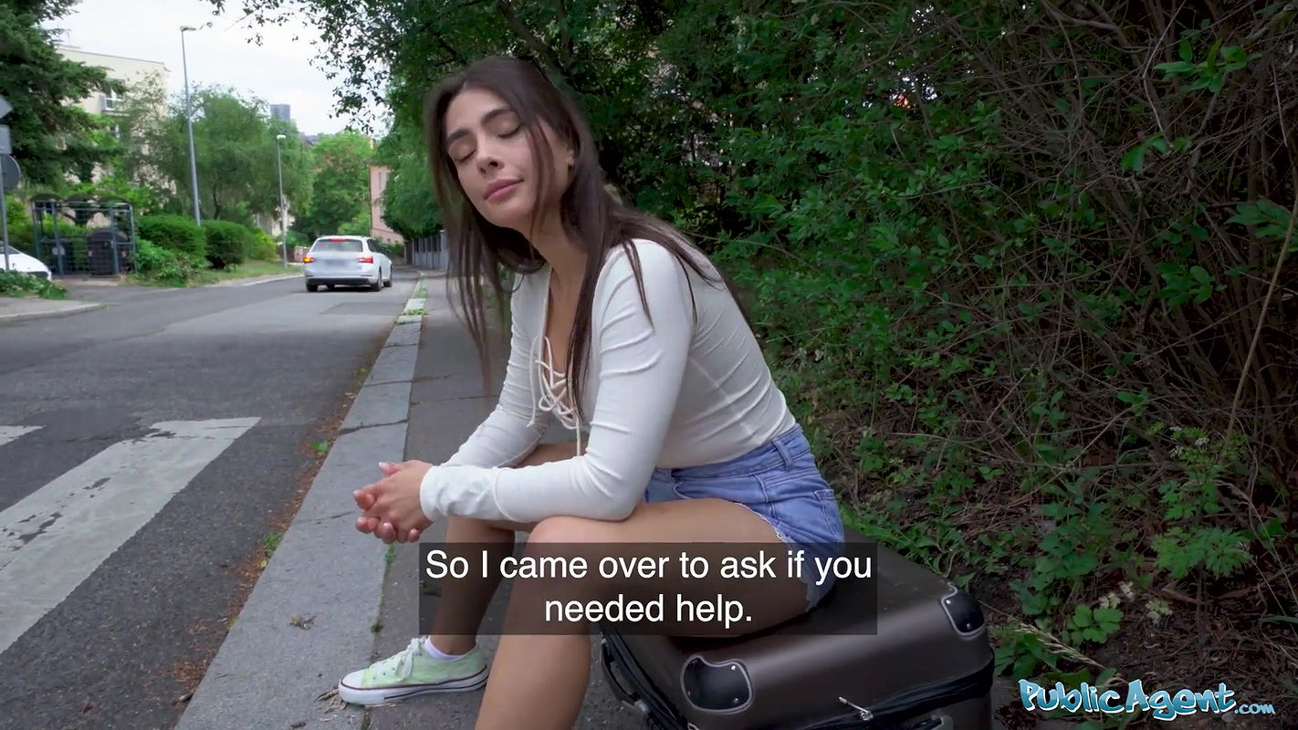 Tru Kait riding a big dick deep inside her wet pussy outdoors in public