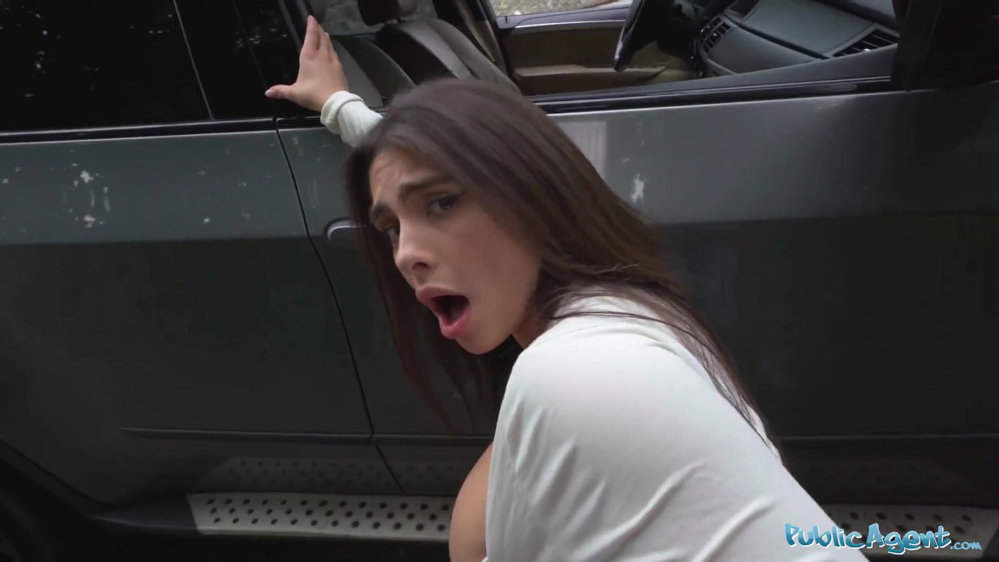 Tru Kait riding a big dick deep inside her wet pussy outdoors in public