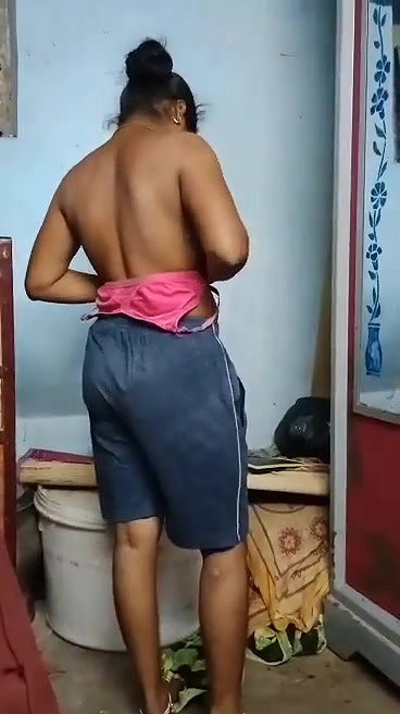 Tamil Wife Wearing Cloths