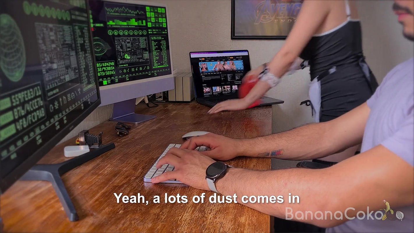 BIG BOOBS Slutty Maid Fucked In The Office And Gets CUM In Mouth