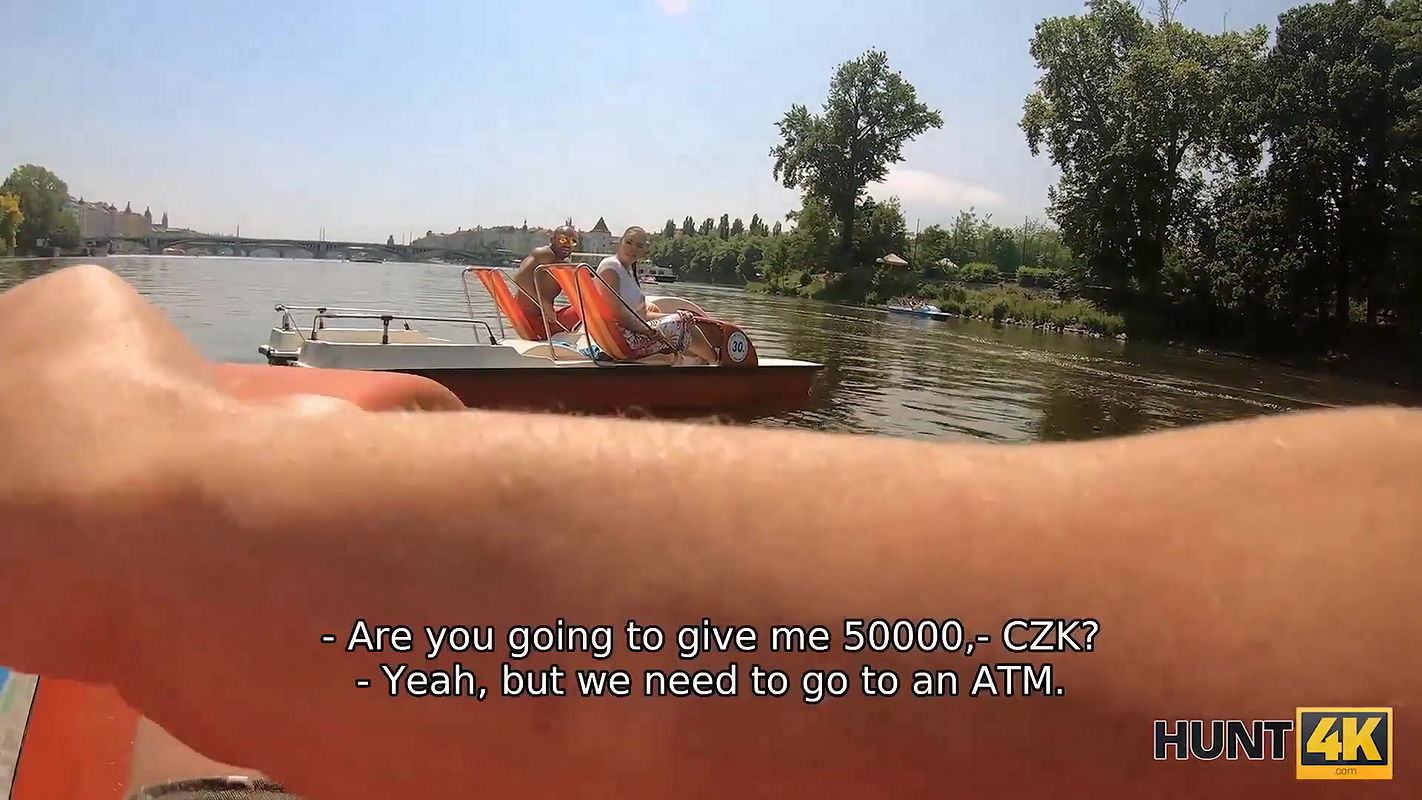 After fun on catamaran busty beauty sucking hunters dick in forest