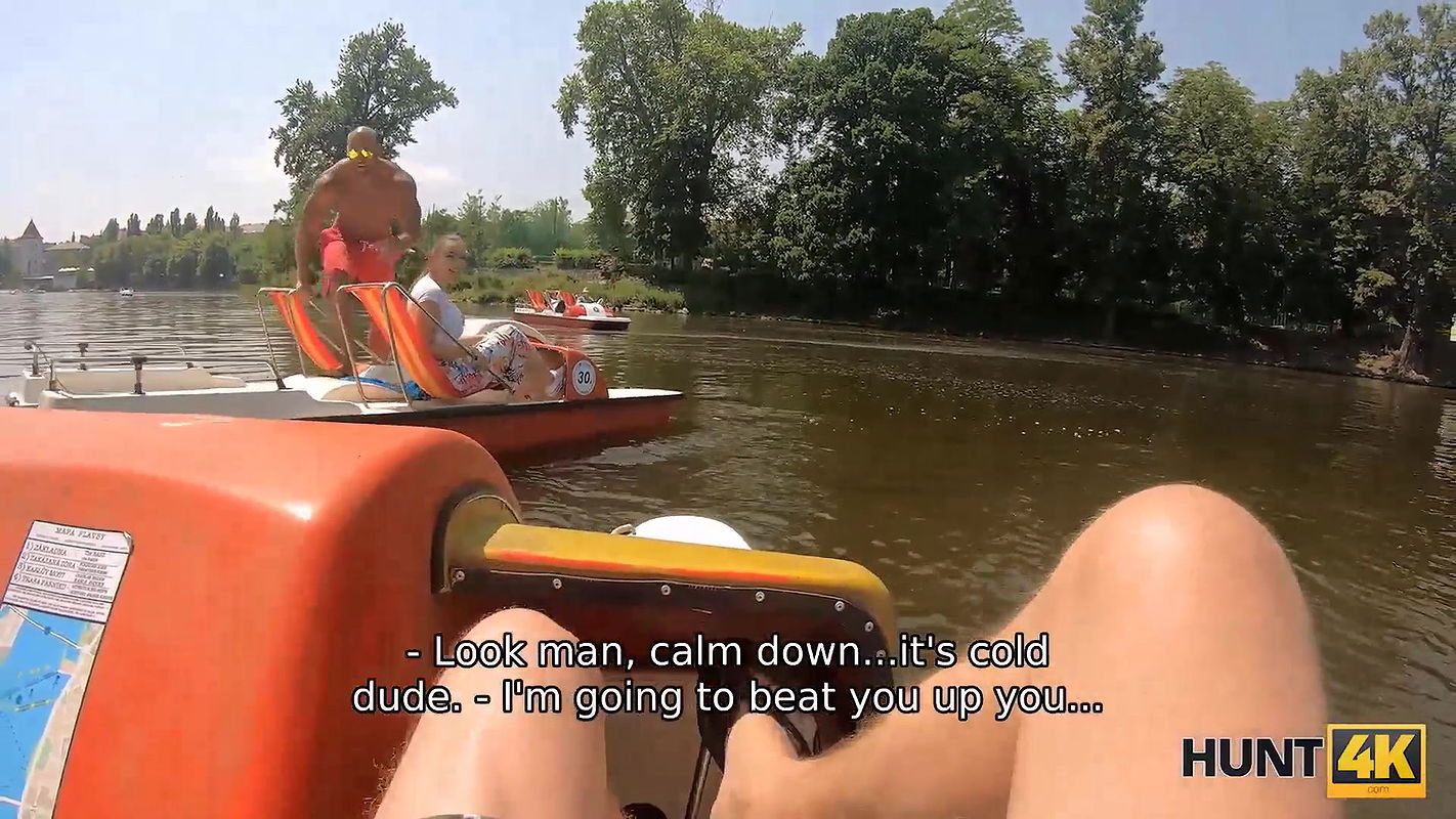 Bruiser hides anger while rich hunter is fucking his busty GF