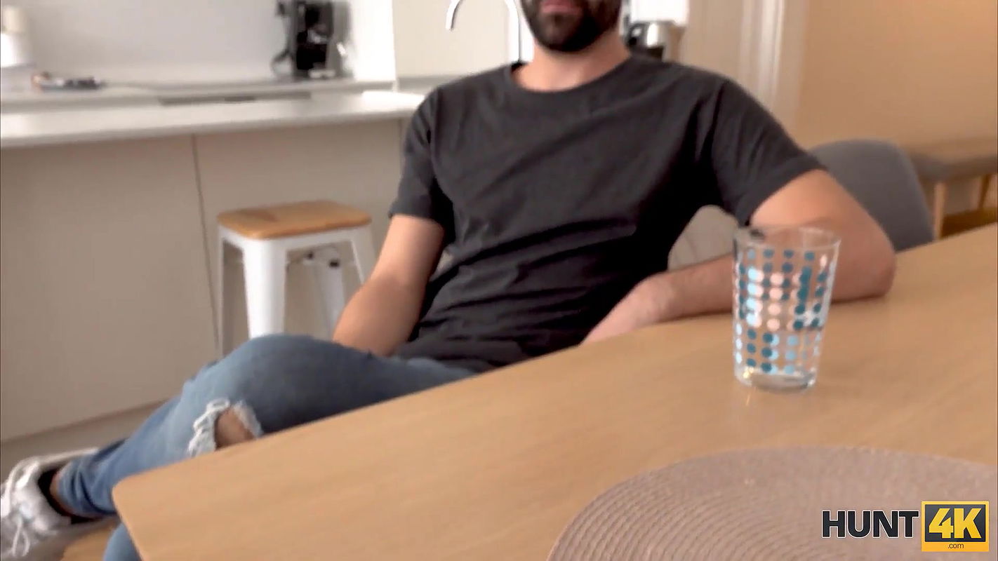 Girl with dark hair helps boyfriends friend relax with her twat