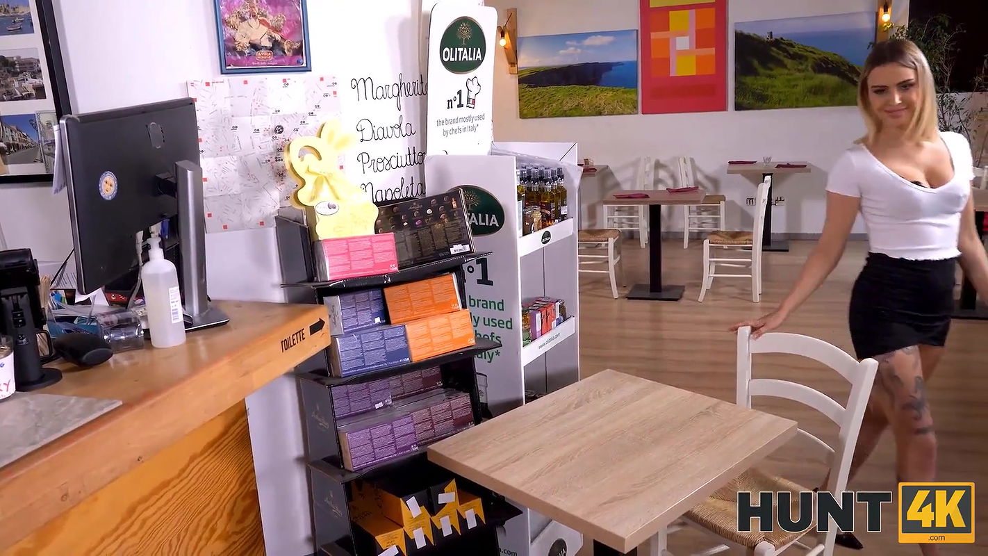 Visit to local cafe ends for hunter with unforgettable sex with blonde