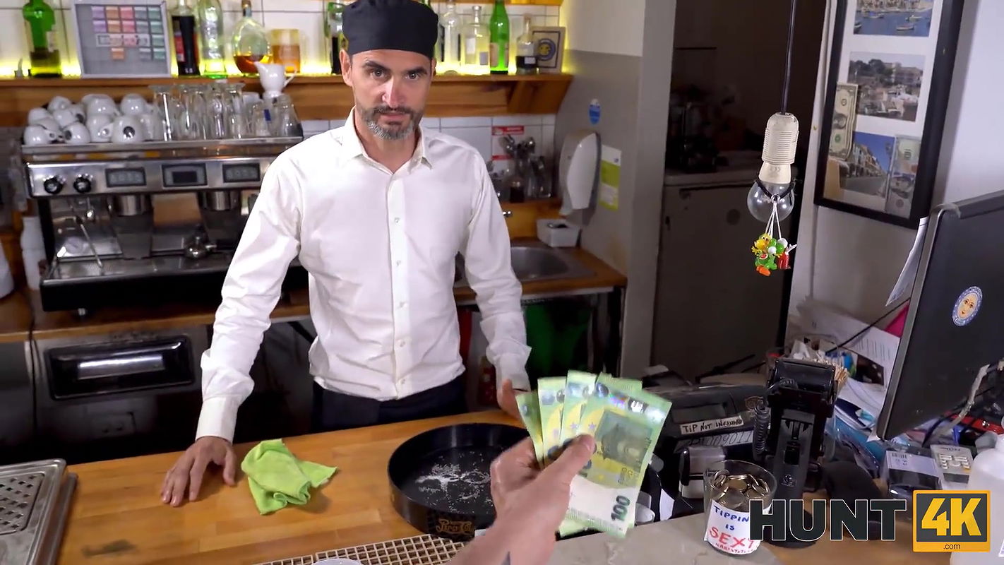 Visit to local cafe ends for hunter with unforgettable sex with blonde