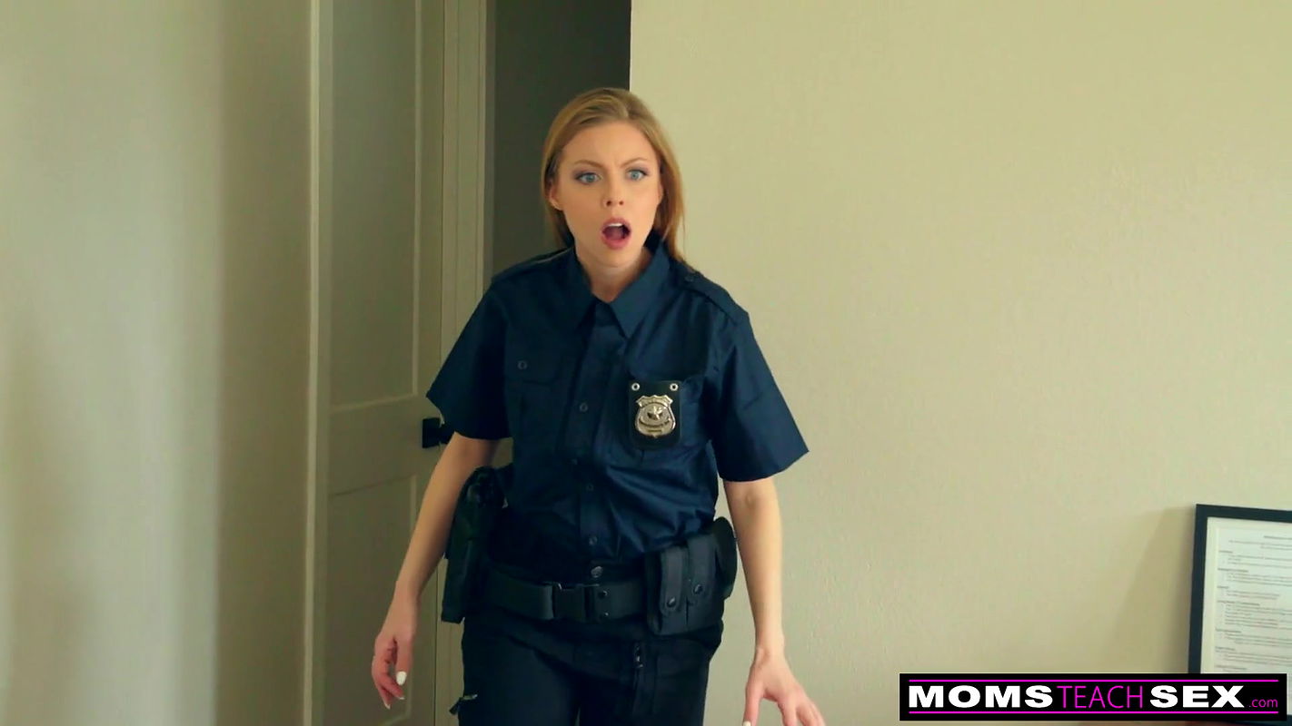 My Step Mom Is A Cop And Handcuffed Me To Look At My Dick