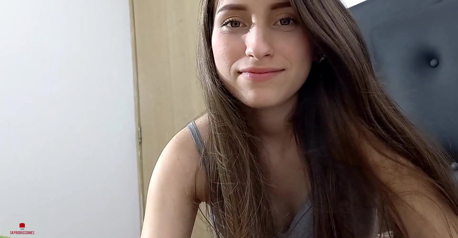 My stupid stepsister discovers me naked and I convince her to get naked with me to end up fucking her very hard.