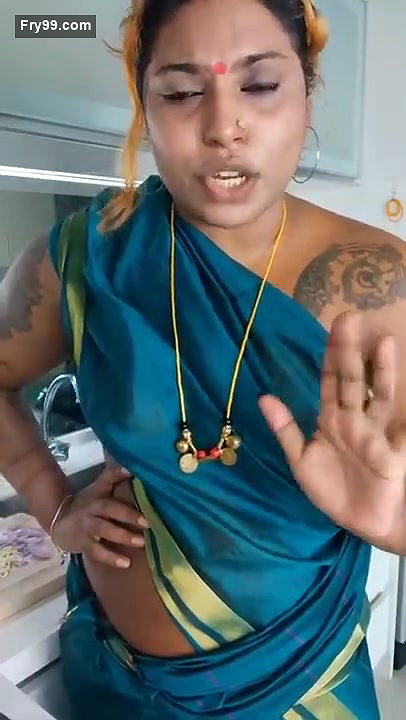 Tamil NRI Bhabhi Braless Cooking