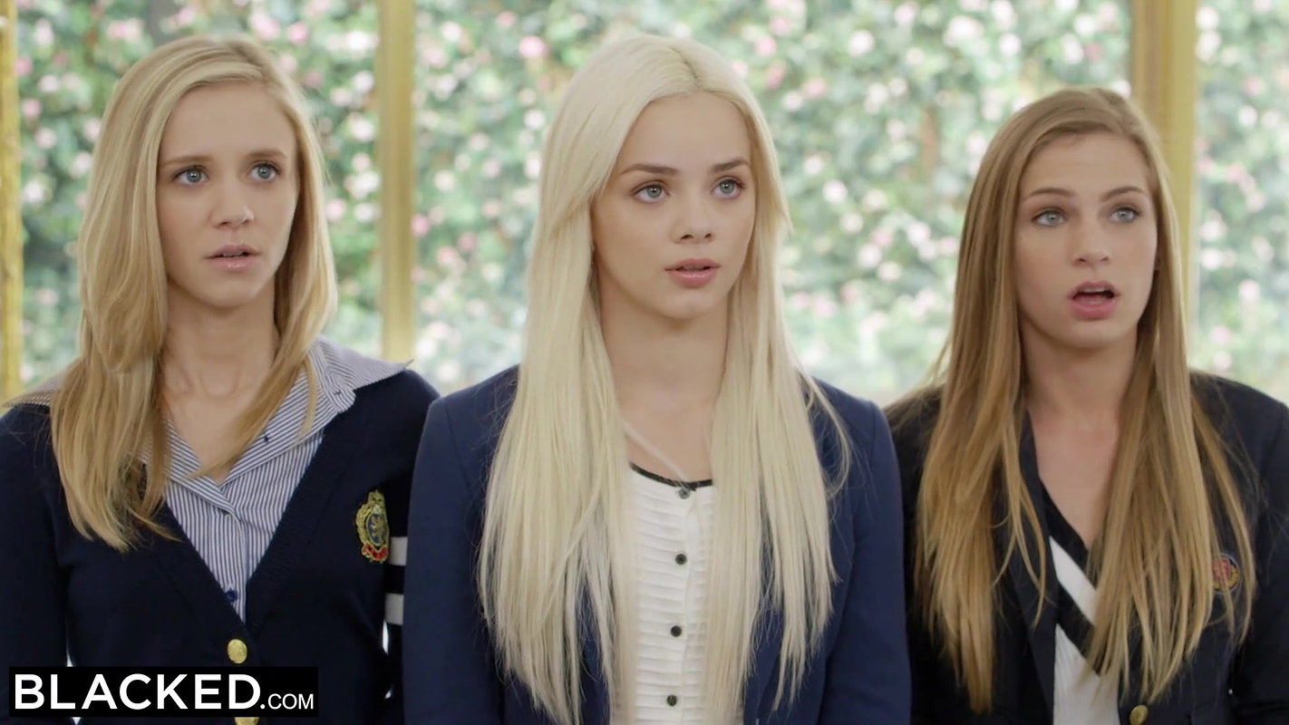 BLACKED Preppy Girl Threesome Get Three BBCs