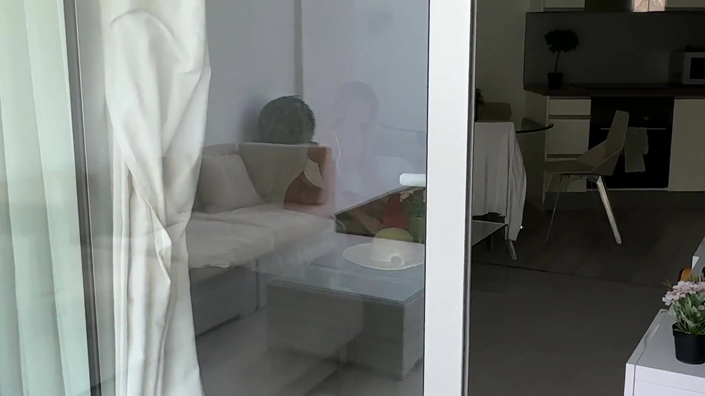 Voyeur Jerking Off To Hot Pussy From The Garden Gets Caught Through The Window