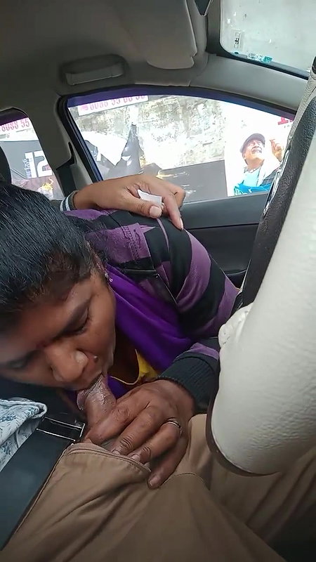 Giving blowjob inside car