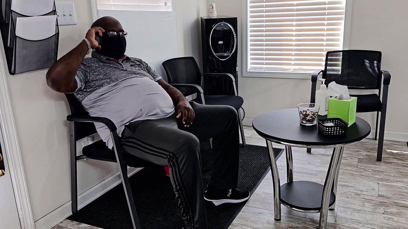 Caught stranger jerking off In dentist waiting area & made him shoot his cum on my panties