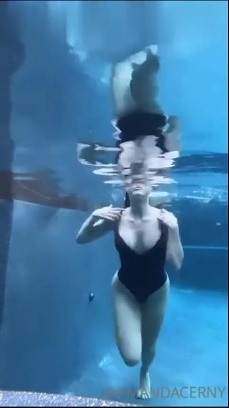 Amanda Cerny Nude Topless Pool Strip Onlyfans Video Leaked