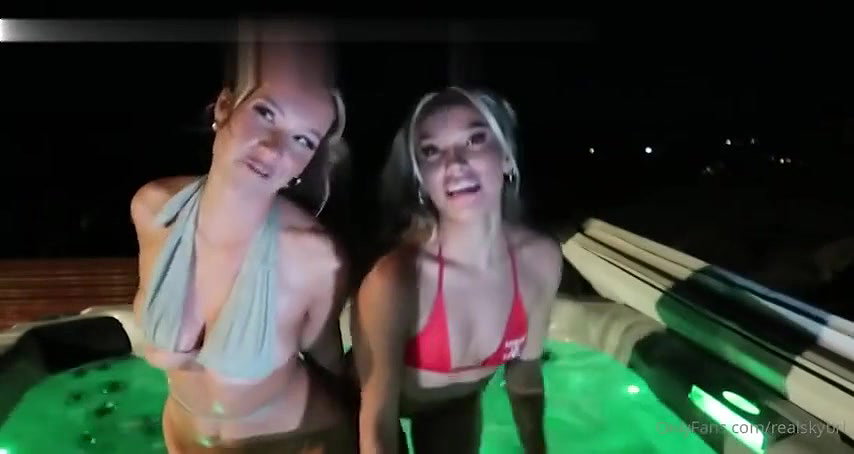 Sky Bri Rara Knupps Lesbian Hot Tub OnlyFans Video Leaked