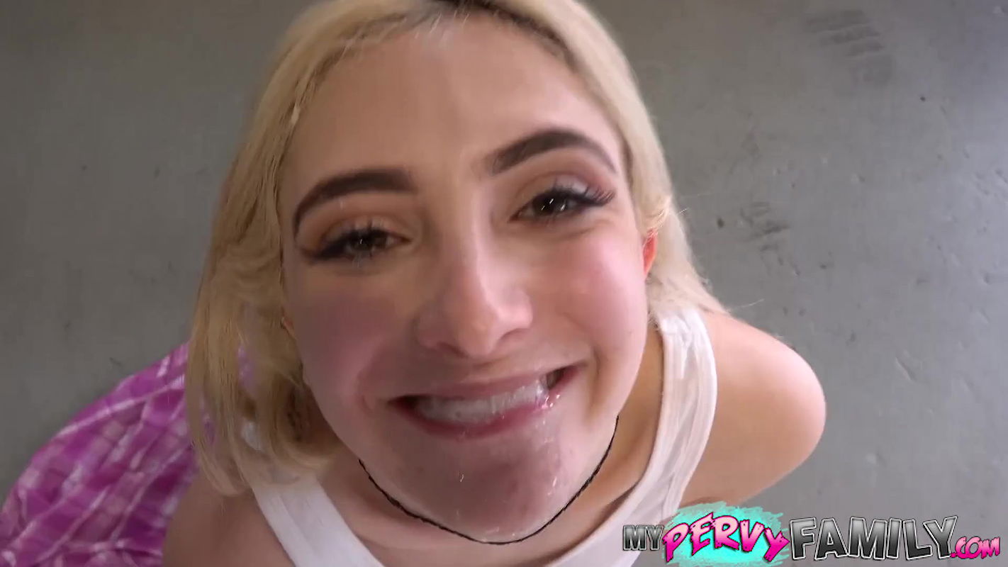 Fucking StepDaddy And Taking His Big Cum Facial In Car Garage