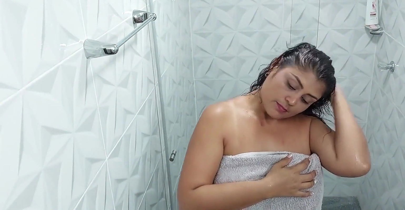 My Stepmother Finds Me Masturbating When She Takes a Shower and Sucks My Cock Until Apu Interrupts Us