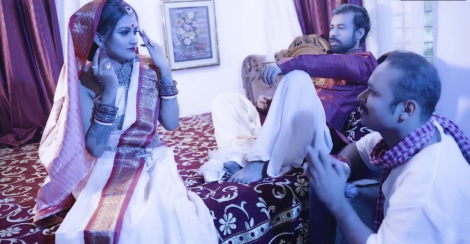 Husband Shares His Cute 18 years Old Newly Married Wife with His Friend At Wedding night – Threesome Fuck