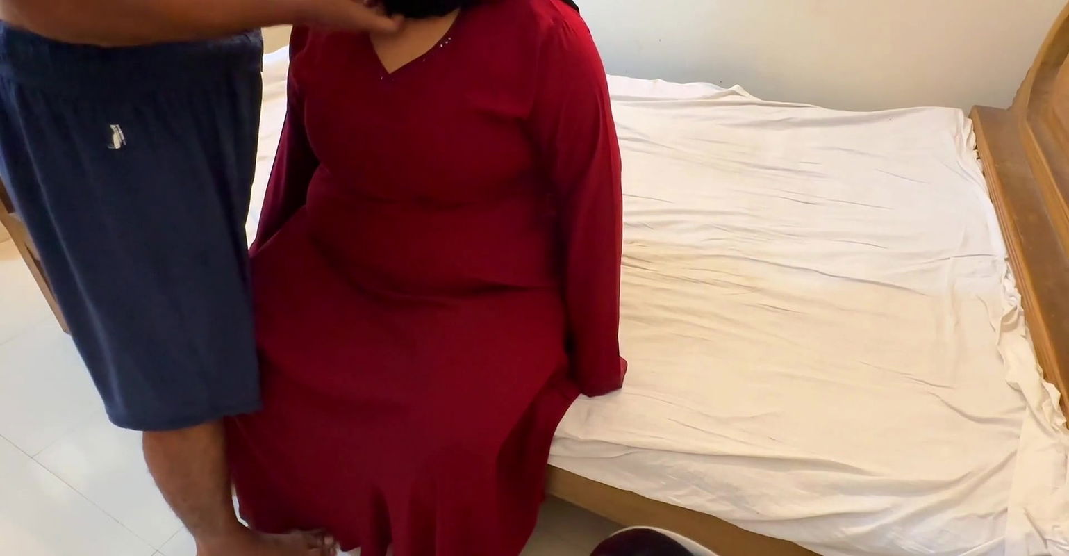 Fucking a Chubby Muslim mother-in-law wearing a red burqa & Hijab